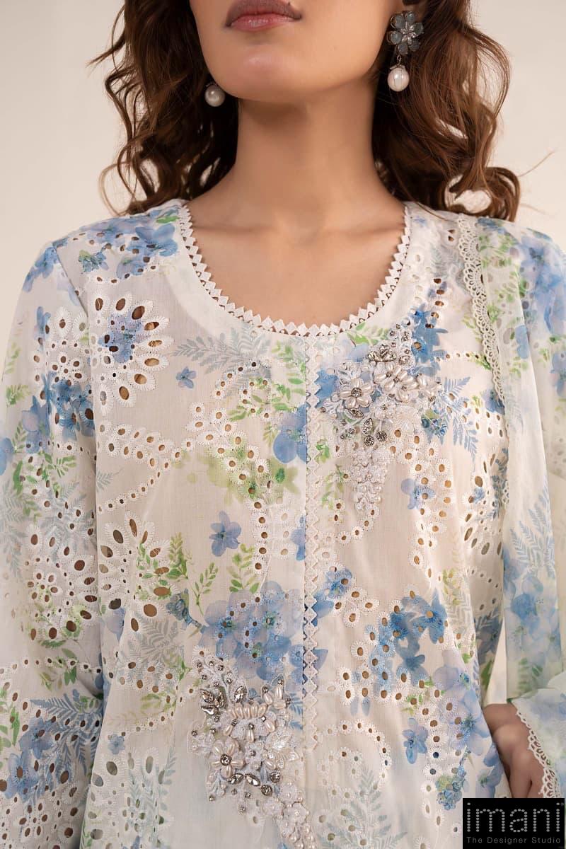 Maria.b Luxury Pret Off-White/Blue Printed &Amp; Embroidered Lawn Suit Mbdw-Ea26202Wb 5 Maria.b Luxury Pret Off-White/Blue Printed &Amp; Embroidered Lawn Suit Mbdw-Ea26202Wb - Image 5
