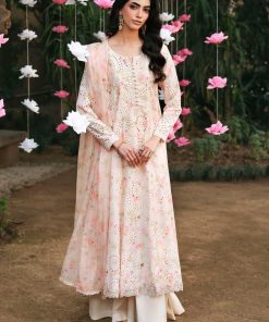 Maria.B Luxury Pret Beige/Pink Printed & Embroidered Lawn Suit MBDW-EA26205BP