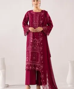Maria.B Luxury Pret Magenta Embroidered Lawn Suit MBDW-EA2627MT