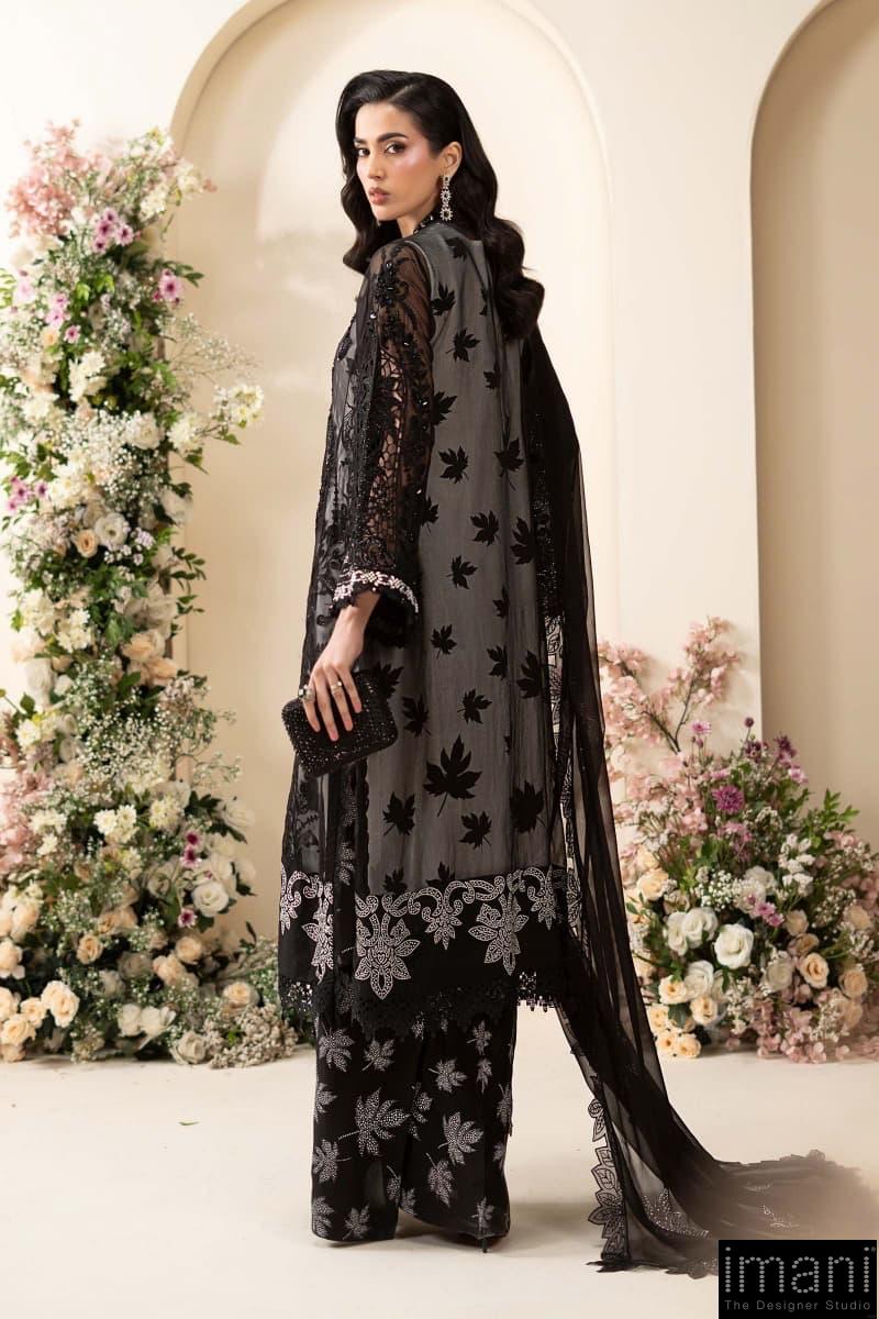 Luxury Formal Black Embroidered Chiffon Suit Mbcs-Ea2601Bw 9 Luxury Formal Black Embroidered Chiffon Suit Mbcs-Ea2601Bw - Image 9