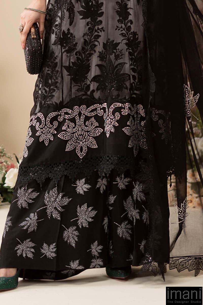 Luxury Formal Black Embroidered Chiffon Suit Mbcs-Ea2601Bw 8 Luxury Formal Black Embroidered Chiffon Suit Mbcs-Ea2601Bw - Image 8