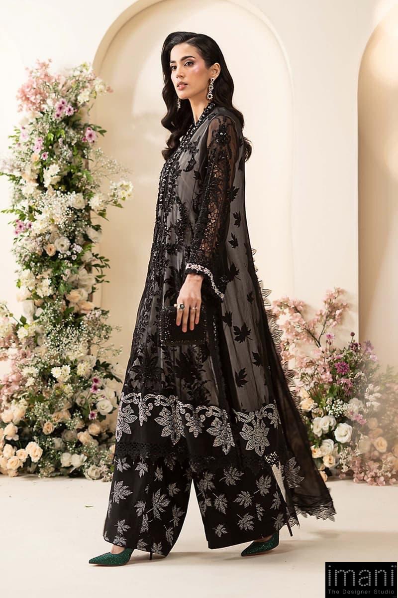 Luxury Formal Black Embroidered Chiffon Suit Mbcs-Ea2601Bw 2 Luxury Formal Black Embroidered Chiffon Suit Mbcs-Ea2601Bw - Image 2