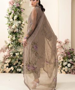Luxury Formal Muted Mocha Brown Embroidered Chiffon Suit Mbcs-Ea2602Mm 18 Mbcs 26102 Coffeea Imanistudio.com