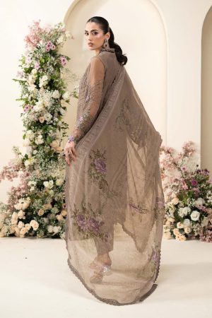 Luxury Formal Muted Mocha Brown Embroidered Chiffon Suit Mbcs-Ea2602Mm 18 Mbcs 26102 Coffeea Imanistudio.com