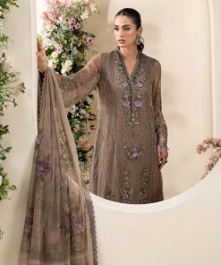 Luxury Formal Muted Mocha Brown Embroidered Chiffon Suit Mbcs-Ea2602Mm 12 Mbcs 26102 Coffeeb Imanistudio.com