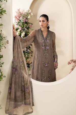 Luxury Formal Muted Mocha Brown Embroidered Chiffon Suit Mbcs-Ea2602Mm 12 Mbcs 26102 Coffeeb Imanistudio.com