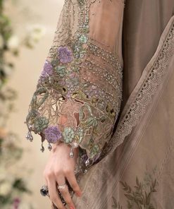 Luxury Formal Muted Mocha Brown Embroidered Chiffon Suit Mbcs-Ea2602Mm 15 Mbcs 26102 Coffeee Imanistudio.com