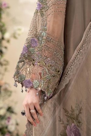 Luxury Formal Muted Mocha Brown Embroidered Chiffon Suit Mbcs-Ea2602Mm 15 Mbcs 26102 Coffeee Imanistudio.com