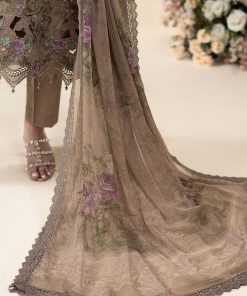 Luxury Formal Muted Mocha Brown Embroidered Chiffon Suit Mbcs-Ea2602Mm 16 Mbcs 26102 Coffeef Imanistudio.com