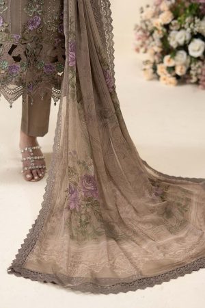 Luxury Formal Muted Mocha Brown Embroidered Chiffon Suit Mbcs-Ea2602Mm 16 Mbcs 26102 Coffeef Imanistudio.com