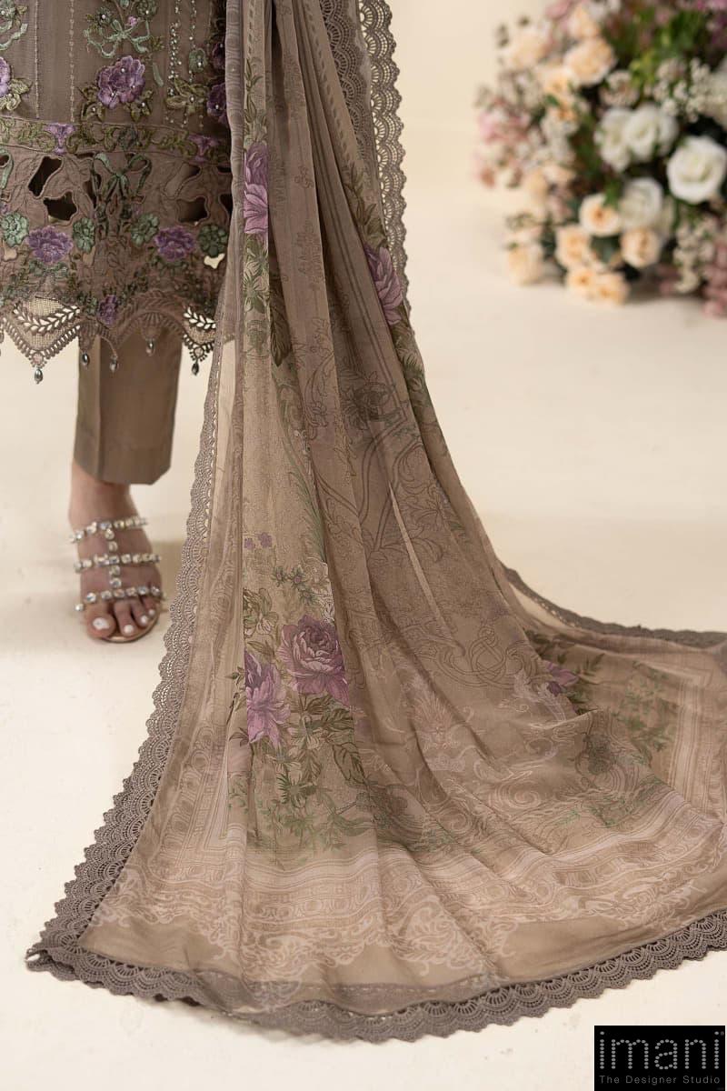 Luxury Formal Muted Mocha Brown Embroidered Chiffon Suit Mbcs-Ea2602Mm 7 Luxury Formal Muted Mocha Brown Embroidered Chiffon Suit Mbcs-Ea2602Mm - Image 7