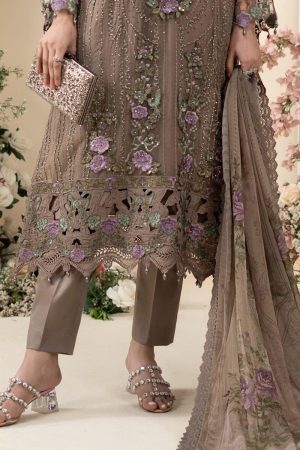 Luxury Formal Muted Mocha Brown Embroidered Chiffon Suit Mbcs-Ea2602Mm 17 Mbcs 26102 Coffeeg Imanistudio.com