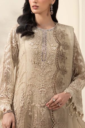 Luxury Formal Golden Brown Embroidered Chiffon Suit Mbcs-Ea2603Gb 13 Mbcs 26103 Beigec Imanistudio.com