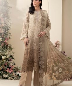 Luxury Formal Golden Brown Embroidered Chiffon Suit MBCS-EA2603GB