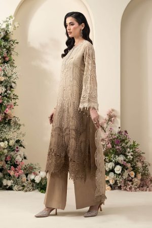 Luxury Formal Golden Brown Embroidered Chiffon Suit Mbcs-Ea2603Gb 10 Mbcs 26103 Beigeg Imanistudio.com