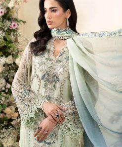 Luxury Formal Pistachio Green Embroidered Chiffon Suit Mbcs-Ea2605Pg 12 Mbcs 26105 Mintb Imanistudio.com