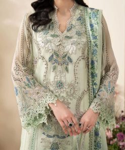 Luxury Formal Pistachio Green Embroidered Chiffon Suit Mbcs-Ea2605Pg 14 Mbcs 26105 Mintd Imanistudio.com