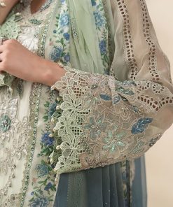 Luxury Formal Pistachio Green Embroidered Chiffon Suit Mbcs-Ea2605Pg 15 Mbcs 26105 Minte Imanistudio.com