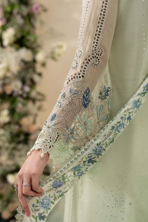 Luxury Formal Pistachio Green Embroidered Chiffon Suit Mbcs-Ea2605Pg 16 Mbcs 26105 Mintf Imanistudio.com