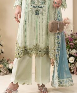 Luxury Formal Pistachio Green Embroidered Chiffon Suit Mbcs-Ea2605Pg 18 Mbcs 26105 Minth Imanistudio.com
