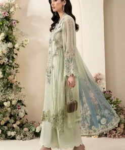 Luxury Formal Pistachio Green Embroidered Chiffon Suit Mbcs-Ea2605Pg 11 Mbcs 26105 Mintk Imanistudio.com