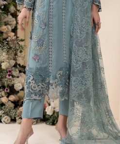 Luxury Formal Slate Blue Embroidered Chiffon Suit Mbcs-Ea2606Sb 18 Mbcs 26106 Blueg Imanistudio.com