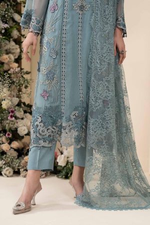 Luxury Formal Slate Blue Embroidered Chiffon Suit Mbcs-Ea2606Sb 18 Mbcs 26106 Blueg Imanistudio.com