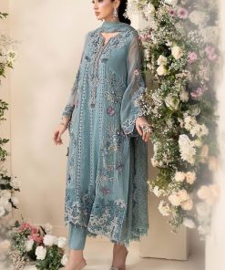 Luxury Formal Slate Blue Embroidered Chiffon Suit Mbcs-Ea2606Sb 11 Mbcs 26106 Bluej Imanistudio.com
