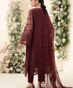 Luxury Formal Burgundy Embroidered Chiffon Suit Mbcs-Ea2608Bd 20 Mbcs 26108Maroona Imanistudio.com