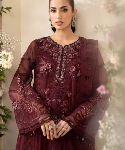 Luxury Formal Burgundy Embroidered Chiffon Suit Mbcs-Ea2608Bd 13 Mbcs 26108Maroonb Imanistudio.com