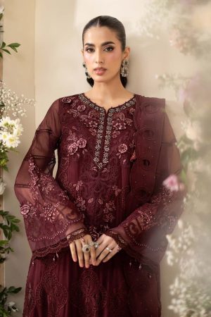 Luxury Formal Burgundy Embroidered Chiffon Suit Mbcs-Ea2608Bd 13 Mbcs 26108Maroonb Imanistudio.com