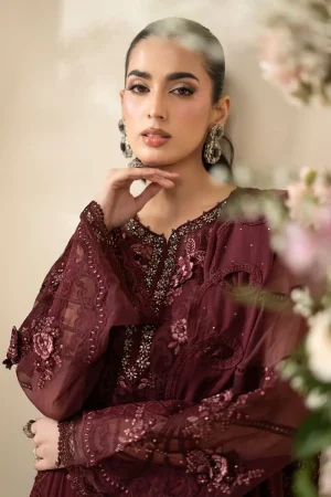 Luxury Formal Burgundy Embroidered Chiffon Suit Mbcs-Ea2608Bd 14 Mbcs 26108Maroonc Imanistudio.com