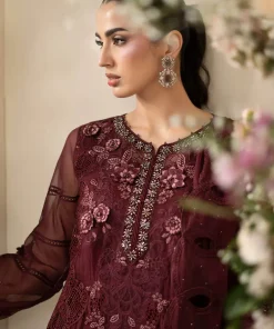 Luxury Formal Burgundy Embroidered Chiffon Suit Mbcs-Ea2608Bd 15 Mbcs 26108Maroond Imanistudio.com