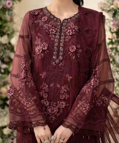 Luxury Formal Burgundy Embroidered Chiffon Suit Mbcs-Ea2608Bd 16 Mbcs 26108Maroone Imanistudio.com