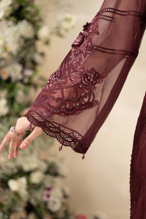 Luxury Formal Burgundy Embroidered Chiffon Suit Mbcs-Ea2608Bd 18 Mbcs 26108Maroong Imanistudio.com