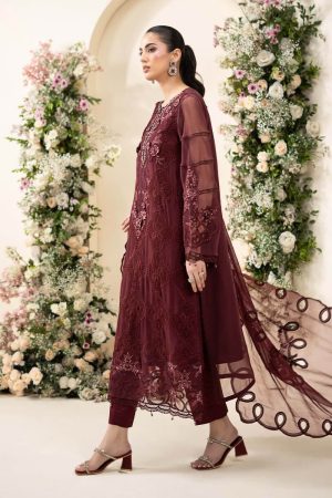Luxury Formal Burgundy Embroidered Chiffon Suit Mbcs-Ea2608Bd 12 Mbcs 26108Maroonk Imanistudio.com
