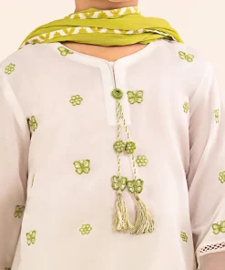 Maria.b Kids Wear White/ Neon Green Printed &Amp; Embroidered Lawn Suit Mbkd-Ea2614Wg 13 Mk Dea2614Whitegreend Imanistudio.com