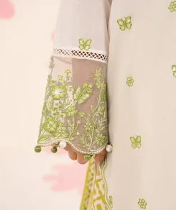 Maria.b Kids Wear White/ Neon Green Printed &Amp; Embroidered Lawn Suit Mbkd-Ea2614Wg 14 Mk Dea2614Whitegreene Imanistudio.com