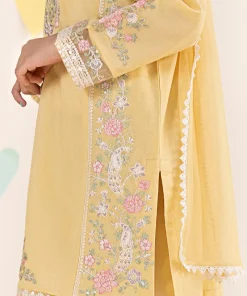 Mariab Yellow Embroidered Dobby Lawn Suit Mbkd-Ef2550Yl 14 Mkd Ef2550Yellowe Imanistudio.com