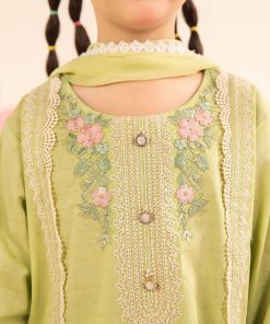 Maria.b Kids Wear Lime Green Printed &Amp; Embroidered Dobby Lawn Suit Mbkd-Ea2624Lg 10 Mkd Ef2624Greenb Imanistudio.com