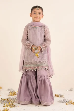Maria.B Kids Wear Lilac Yarn Dyed Embroidered Suit MBKS-EF2616LG