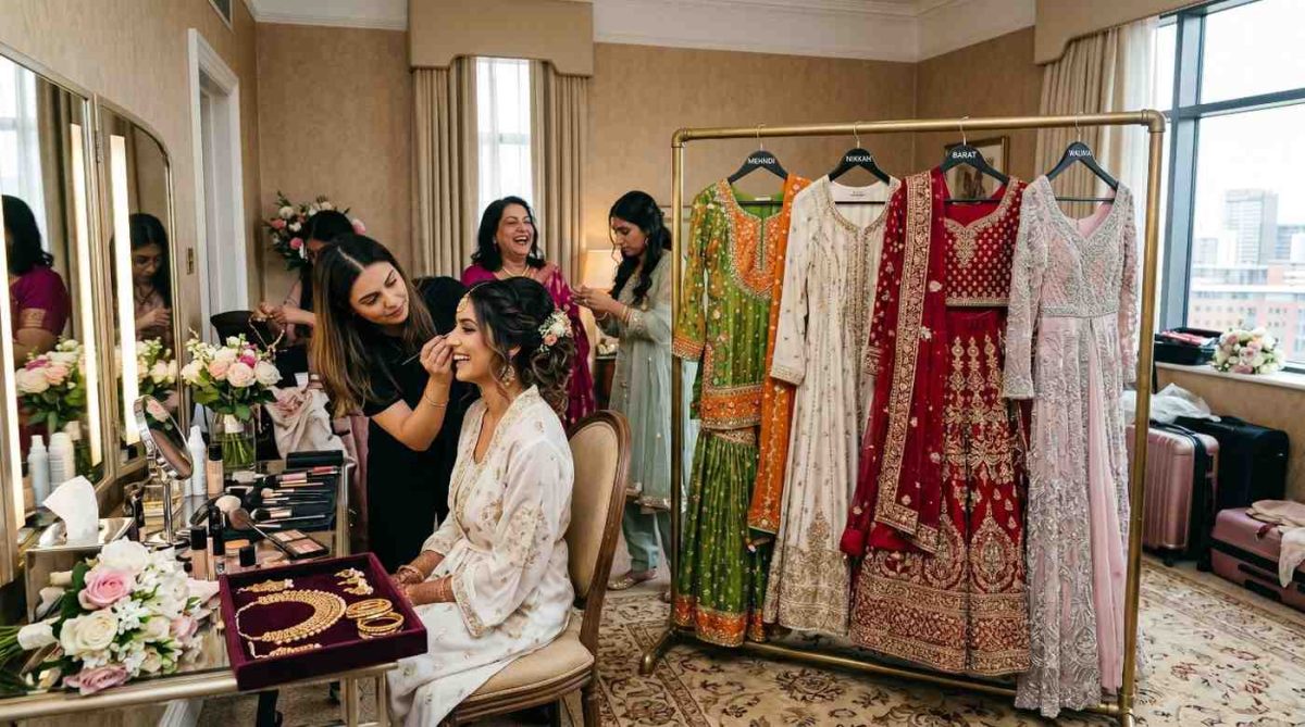 Why Do Pakistani Brides Wear Multiple Outfits At Their Wedding? 2 Bridal Makeup Preps