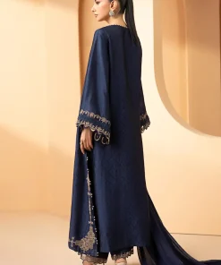 Maria.b Luxury Formal Navy Blue Embroidered Self Tassel Silk Suit Mbst-Ea2611Nb 18 Mst Ef2611Navc Imanistudio.com