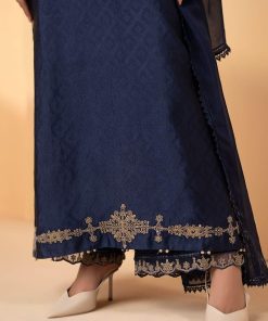 Maria.b Luxury Formal Navy Blue Embroidered Self Tassel Silk Suit Mbst-Ea2611Nb 17 Mst Ef2611Navf Imanistudio.com