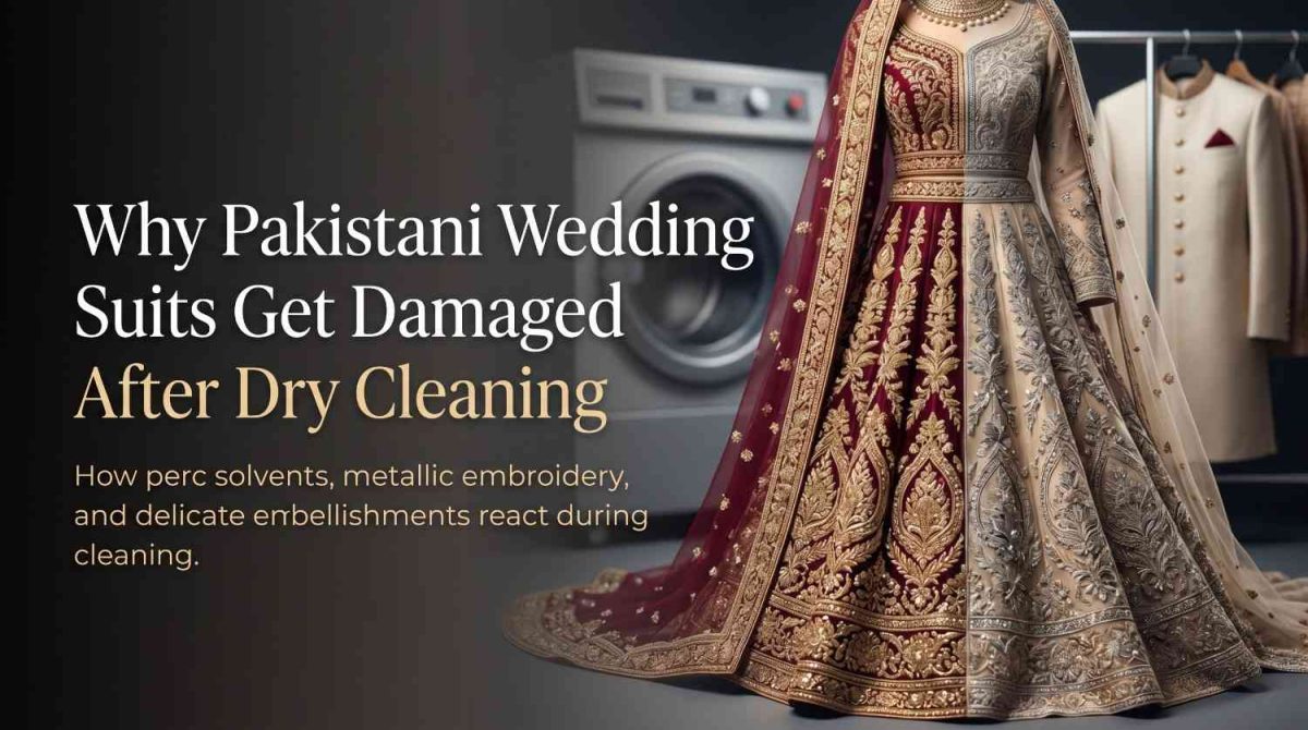 Why Do Pakistani Wedding Suits And Bridal Lehengas Fade Or Lose Embellishments After Dry Cleaning? 7 Wedding Suit Get Damaged After Cleaning