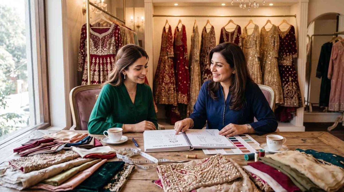 How To Order A Custom Pakistani Bridal Suit In Manchester With Full Alteration Service 3 Bridal Dress Consultation