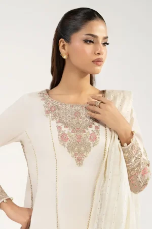 Maria.b Luxury Pret Off-White Embroidered Dobby Lawn Suit Mbdw-Ea25122Wo 16 Dw Ea25122Offwhiteb Imanistudio.com