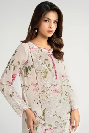 Maria.b Luxury Pret Off-White Embroidered Paper Cotton Suit Mbdw-Ea2602Wp 12 Dw Ea2602Offwhitec Imanistudio.com