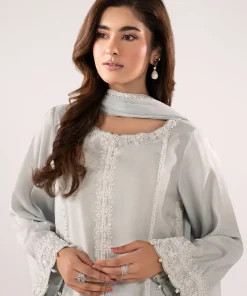 Maria.b Luxury Pret Sky Blue Embroidered Raw Silk Suit Mbdw-Ea25106Sb 13 Dw Ea26106Skyb Imanistudio.com