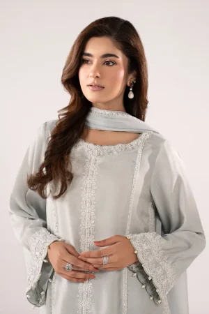 Maria.b Luxury Pret Sky Blue Embroidered Raw Silk Suit Mbdw-Ea25106Sb 13 Dw Ea26106Skyb Imanistudio.com